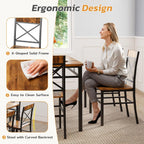 Zevemomo 7-Piece Dining Table Set, Kitchen Table Chairs Set of 6, Brown | Dining Room Sets for 6, Farmhouse Dining Table Set with 6 X-Shaped Curved Backrest Chairs, For Kitchen & Living Room
