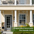 Bird Deterren for Outside Patio, High Reflective Fishbone Bird Scare Devices Wind Spinners Outdoor Decor, 3D Mirror Bird Reflectors to Keep Swallows Sparrow Away Garden Porch Pool Windows