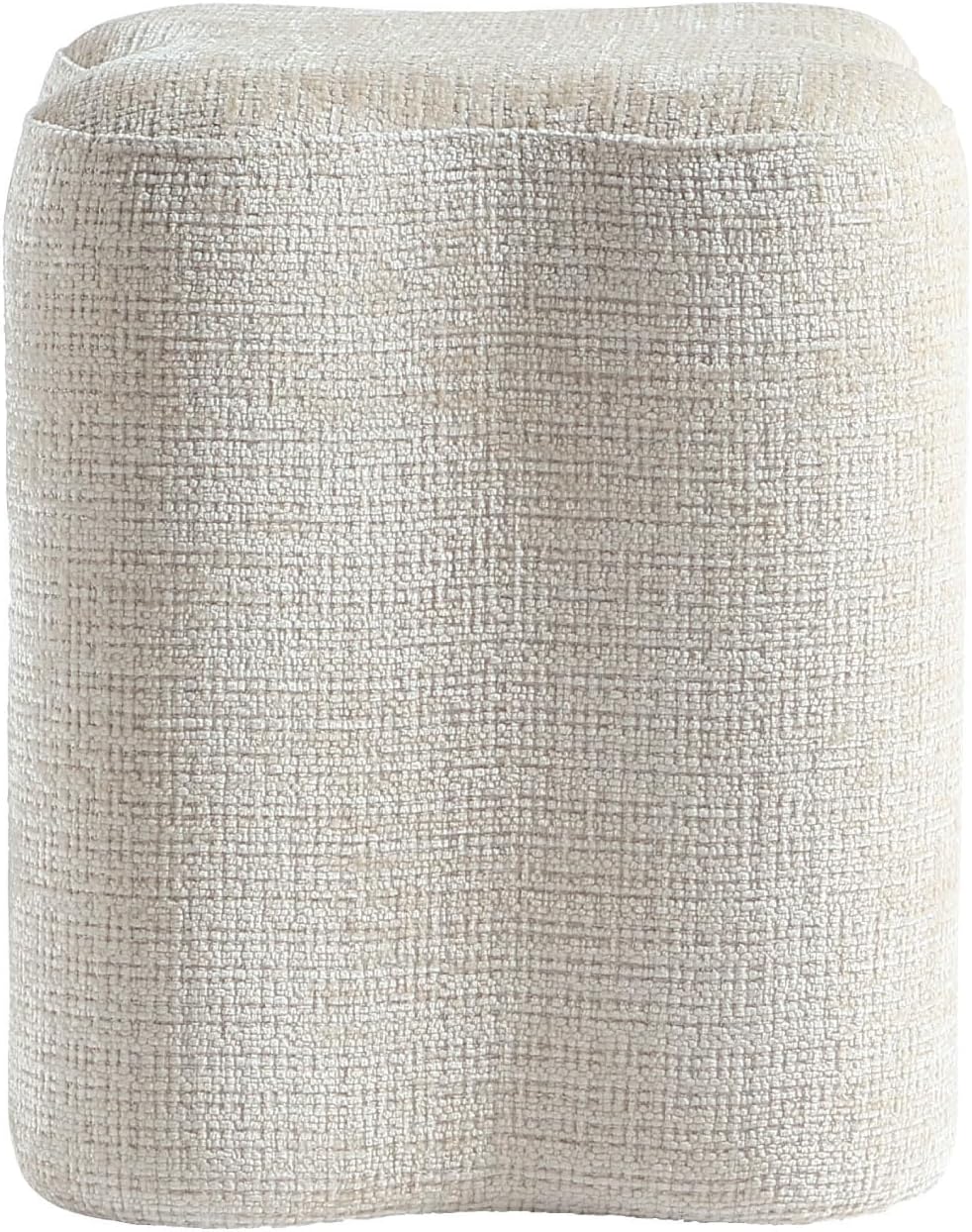 Get Set Style 14.4 Inch Flowers Shaped Ottoman,Modern Chenille Ottoman Vanity Stool for Living Room Comfortable Pouf Extra Seating,Stylish Sofa Foot Rest (Beige)