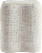 Get Set Style 14.4 Inch Flowers Shaped Ottoman,Modern Chenille Ottoman Vanity Stool for Living Room Comfortable Pouf Extra Seating,Stylish Sofa Foot Rest (Beige)