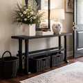 Narrow Entryway Table 59" Farmhouse Wood Long Skinny Console Table for Entryway Rustic Sofa Table for Living Room/Hallway/Reception/Bedroom, Black