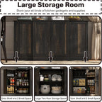 Buffet Cabinet with Storage,59" Large Farmhouse Sideboard Buffet Cabinet with Doors,Kitchen Buffet Storage Cabinet with Adjustable Shelves,Bar Station Table for Kitchen,Dining Room,Living Room