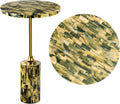 JONATHAN Y Hedda Gold Iron 23.5" Round Pedestal Drink Table with Yellow and Black Mosaic Top, Art Deco Candlestick Accent Side Table for Small Spaces, Living Room, Bedroom END1001A