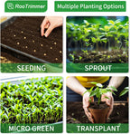 Shallow 1020 Nursery Flat Trays Specialized for Holding & Carrying 200 Cell Plug Seedling Trays (Height is 1.3"),Microgreen Germination Trays,10 Pack, No Holes (YB01, 10Pcs)