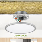 ASD LED 12" Round Flush Mount Ceiling Light Fixture, Low Profile Surface Lighting | 5CCT, Dimmable, Ultra-Thin, ETL Listed | 24W 1900LM 2700-6000K 120V | Kitchen, Hallway Lamp | Nickel, 4 Pack