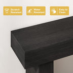 55 Inch Farmhouse Console Table, Wooden Rectangular Sofa Table Behind the Couch, Industrial Entryway Tables with Storage for Living Room, Entrance, Hallway