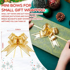 Geosar 200 Pieces 200 Pcs 3.5 Inch Mini Pull Bows for Gift Wrapping Easter Bow Ribbon Butterfly for Holiday Wedding Birthday Presents Baskets Wrapping Decoration (Gold)