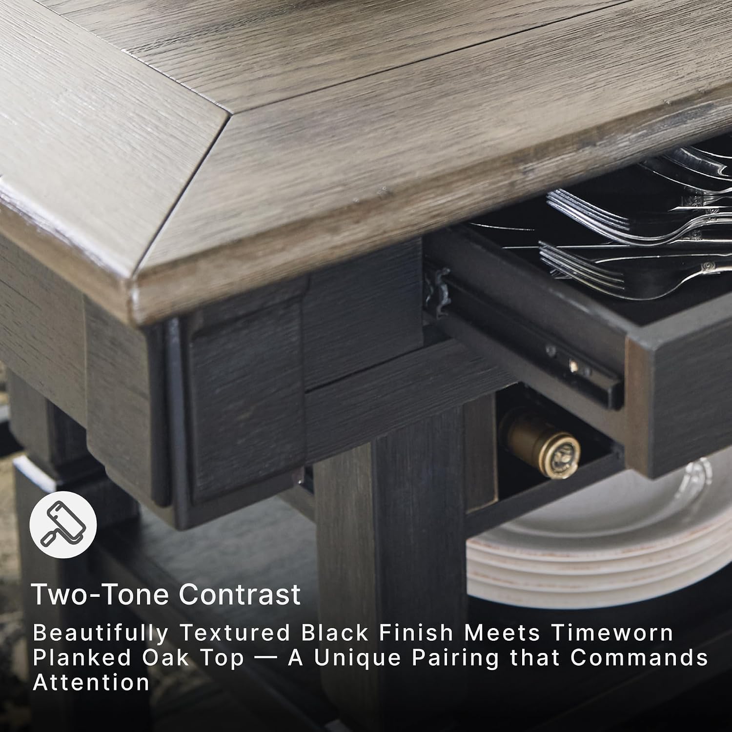 Signature Design by Ashley Counter Height Table with Storage, Farmhouse