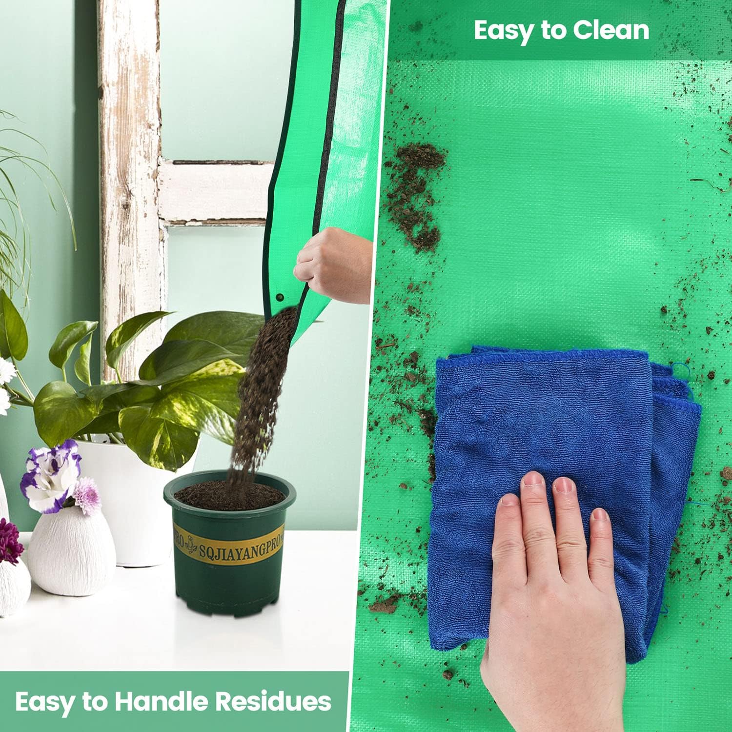2 Pcs 26.8" x 26.8" Potting Mat for Indoor Plants Transplanting Control Mess Square Repotting Mat Gardening Gifts