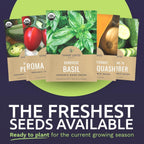 Organic Seeds Gardener Variety Pack - 30 Individual Packs - 2025 Season - Arugula, Basil, Winter Squash, Nantes Carrots and More! for Indoor & Outdoor Planting (Non-GMO, Certified Organic)