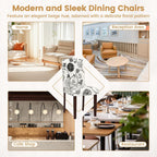 GOFLAME Upholstered Dining Chairs Set of 2, Button Tufted Fabric Upholstered Parson Chairs with Rubber Wood Legs, Padded Seat and High Curved Backrest, Armless Kitchen Chairs for Dining Room, Floral