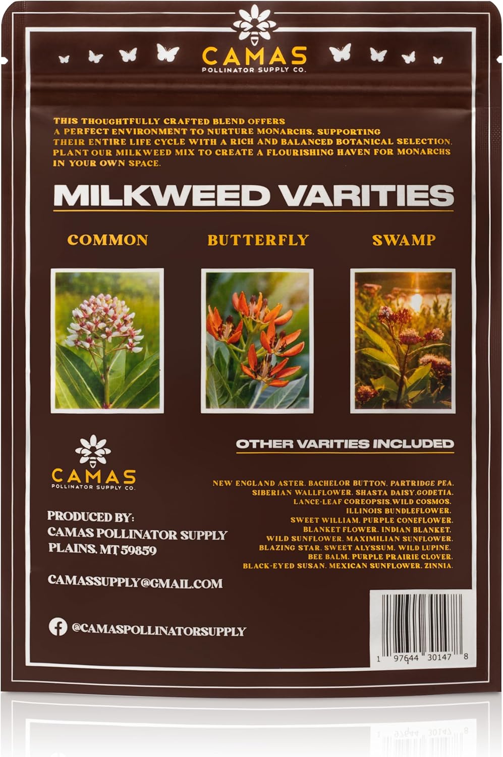 Monarch Butterfly Garden Kit with Milkweed Seeds–Perennial Flower Seeds to Plant Outside| 1/4 Pound Pure Bulk Wildflower Seeds | Garden Seeds for Attracting Pollinators | Seed Packets for Spring/Fall