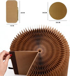Foldable Stool — Paper Foldable Stool,Folding Paper Stool, (Book-Sized) ，11 Inches High ，Made from Eco-Friendly Kraft Paper ， Ideal for Home & Travel ， Supports Up to 660 lbs ，Brown