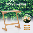 Tangkula Bamboo TV Tray Sofa Side Table, Z-Shaped Couch Table with 30” x 16” Tabletop, Space-Saving Snack Laptop Desk, Quick Assembly, End Table for Home, Office, Library (1, Bamboo)
