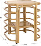 SAFAVIEH Home Collection - Maestro Natural Rattan Accent Table, Tropical Boho Design, Fully Assembled (ACC5400A)