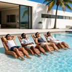 in Pool Lounge Chairs Set of 2, HDPE Pool Chaise Loungers for Sun Shelf up to 9 Inches, Fade-Resistant, 3-Position Adjustable Backrest with Headrest, Ergonomic Poolside Lounger, Teak