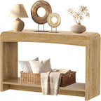 Farmhouse Entryway Table, 43.7" Console Table with Open Shelf | Sofa Table Behind Couch, Wooden Entry Table with Storage for Entrance, Entryway, Living Room, Hallway, Natural