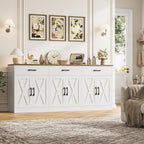 HOSTACK 71"W Farmhouse Kitchen Sideboard Buffet Cabinet with Storage, White