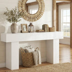 63 Inch Long Console Table for Entryway, Farmhouse Wood Sofa Table Behind Couch Table, Narrow Entryway Table for Living Room, Entrance, Hallway, Foyer, Rectangular Entry Way Table, Easy Assembly