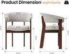COLAMY Fully Assembled Upholstered Dining Chair Set of 4,Solid Red Oak Wood Kitchen Side Chair, No Assembly Required Modern Farmhouse Dining Room Accent Seating, Single Pack,4 Boxes