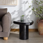 SAFAVIEH Couture Collection - Rhianna Black Concrete Accent Table, Sculptural Side Table, Modern Design (SFV2608B)