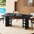 Dining Table for 4 People, Rectangle Kitchen Table with Elegant Design Legs, Modern Dining Room Tables for Small Space, Easy to Assemble, Pretty Sturdy, Heavy Duty (Black)