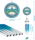 TUOKING Wind Chimes for Outside 3D Dragonfly Wind Spinner Windchimes Hanging Decoration for Outdoor Yard Garden Patio, Unique Gift for Mom,Women,Chimes Lovers