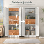 LEYNOT 61 inch Tall Kitchen Pantry Cabinet,Metal Storage Cabinet with 4 Adjustable Shelves,Freestanding Cupboard for Canned Food,Snacks,Small Appliances(White)