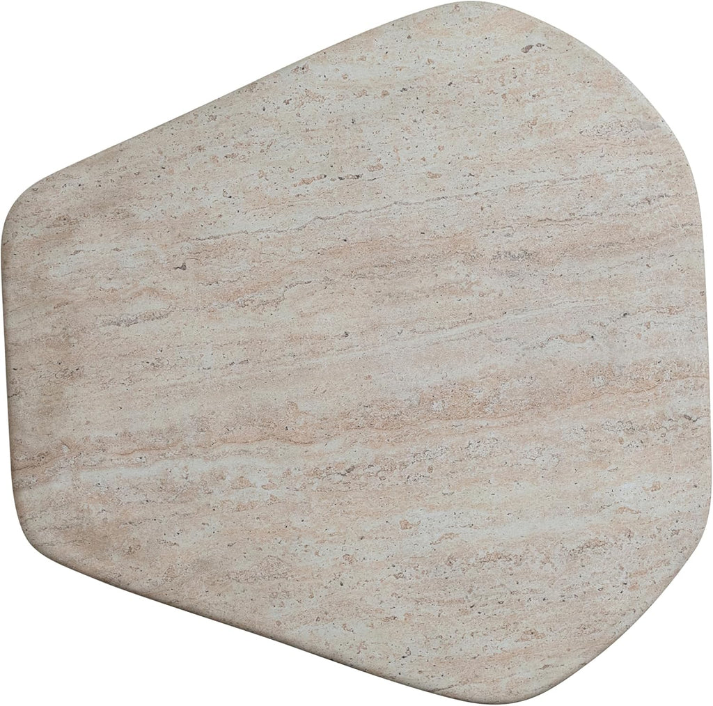 Bloomingville Lightweight Eco Stone Indoor/Outdoor Table, Travertine Finish, Natural
