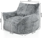 Cvortll Bean Bag Chair, Bean Bag Sofa, Faux Fur Bean Bag Chairs,with armrests and a Sturdy backrest, Suitable for Apartments, Living Rooms, bedrooms, Games, Reading (Gray)