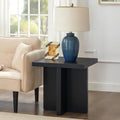 Roundhill Furniture Mchome Square End Table, Nightstand, Black Finish