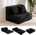 MAXYOYO Convertible Sofa Bed, Fold Out Sofa Couch with Pillow for Adults | Loveseat Sofa 4 in 1 Tufted Folding Couch Bed Foam Floor Couch, Lazy Chair for Living Room Bedroom Guest Room, Black