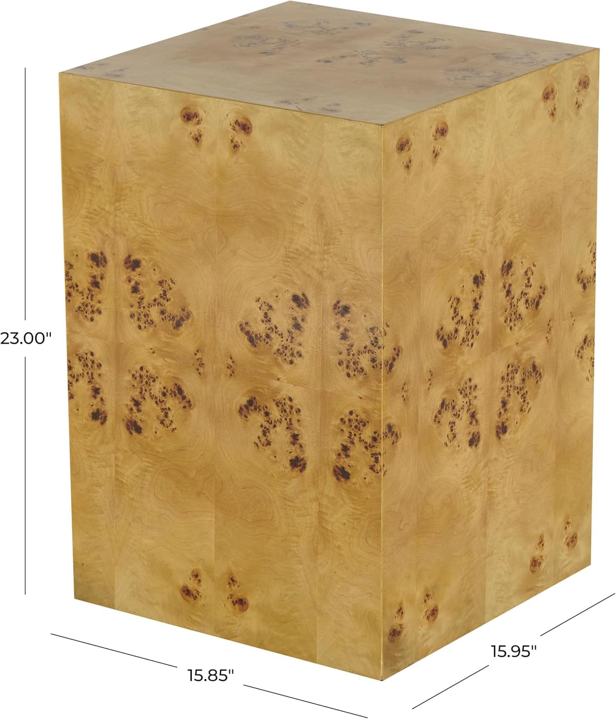 Deco 79 Wood Side End Accent Table Square Cube End Table with Wood Grain Patterns, Side Table 16" x 16" x 23", Brown