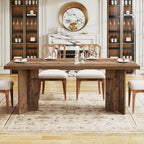 Tribesigns 63-inch Dining Table for 4-6, Farmhouse Kitchen Table with Large Tabletop, Rectangular Dinner Eating Table for Dining Room, Living Room, Kitchen, Distressed Brown