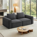 Welzona 75" Loveseat, Chenille Love Seat Sofa, Small Couch for Small Space | Minimalist Comfy Love Seat, Small Couches for Small Spaces, 2 Seater Modern Loveseat, 22" Deep Seat for Apartment, Grey Sofa