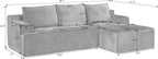 96" Sectional Sofa Cloud Couch with Deep Seat, Modern L-Shape Compressed Sofa Couch with Right Facing Chaise,Upholstered Couches for Living Room