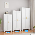 Metal Storage Cabinet with Doors and Shelves, 61" Tall Kitchen Pantry Storage Cabinet for Food, Large Freestanding Pantry Closet for Kitchen, Dining Room, Living Room (White)