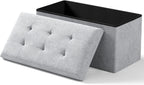 OS MOTOR Folding Storage Ottoman Bench, Dark Gray, 30 Inches | Multi-Functional Ottoman Foot Rest, End of Bed Bench, Storage Chest, Living Room, Bedroom, Hallway, Entryway, 600 lb Capacity