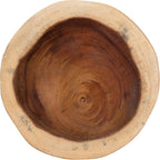 bali & pari Jia Suar Wood End Table - Handcrafted Side Table with Live Edge Round Top and Tapered Legs, Rustic Boho Accent Furniture for Living Room, Bedroom, or Patio