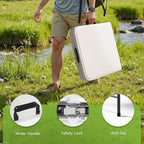 Simple Deluxe Foldable Table - Heavy Duty Portable Plastic Top & Steel Legs, Built-in Handle for Indoor Outdoor Party, Camping, Adjustable Height (22"/30"/36"), White 8FT