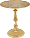 CLEENTABLE Modern Round Gold End Table - 15" Width x 21" Height Metal Side Table for Living Room, Bedroom & Small Spaces - Luxury Gold Finish Accent Table