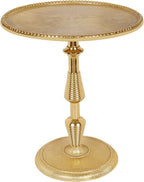 CLEENTABLE Modern Round Gold End Table - 15" Width x 21" Height Metal Side Table for Living Room, Bedroom & Small Spaces - Luxury Gold Finish Accent Table