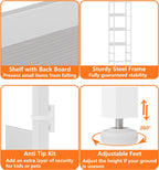 Furnulem 4-Tier Corner Shelf, Bookshelf with 2 Storage Drawers, 57.28”Tall Narrow Bookcase, Standing Shelf Organizer Unit for Living Room, Bedroom, Metal Frame, Wood Display Shelf