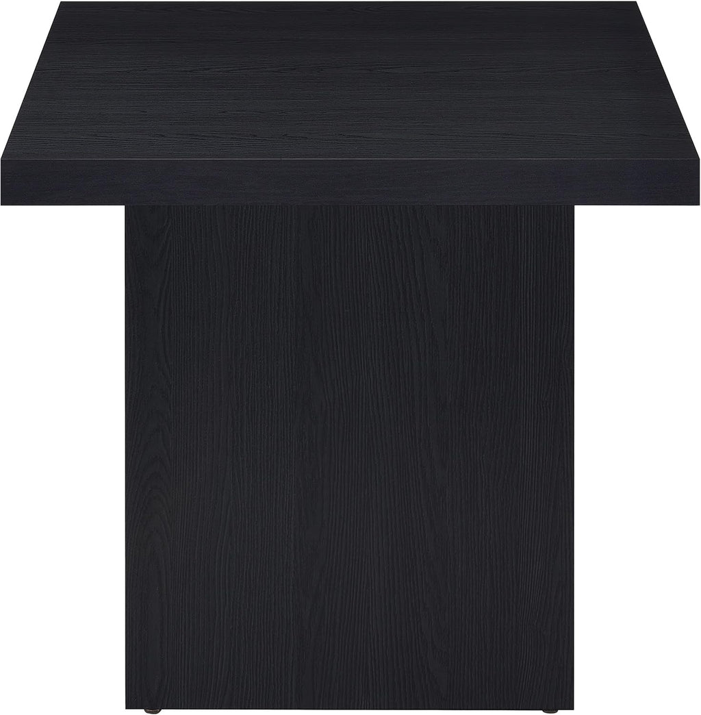 Coaster Home Furnishings - Devar - Wood - Square End Table with Thick Top, Plinth Base, and Blocky Frame - Living Room - 23.5-Inch - Black - 706277