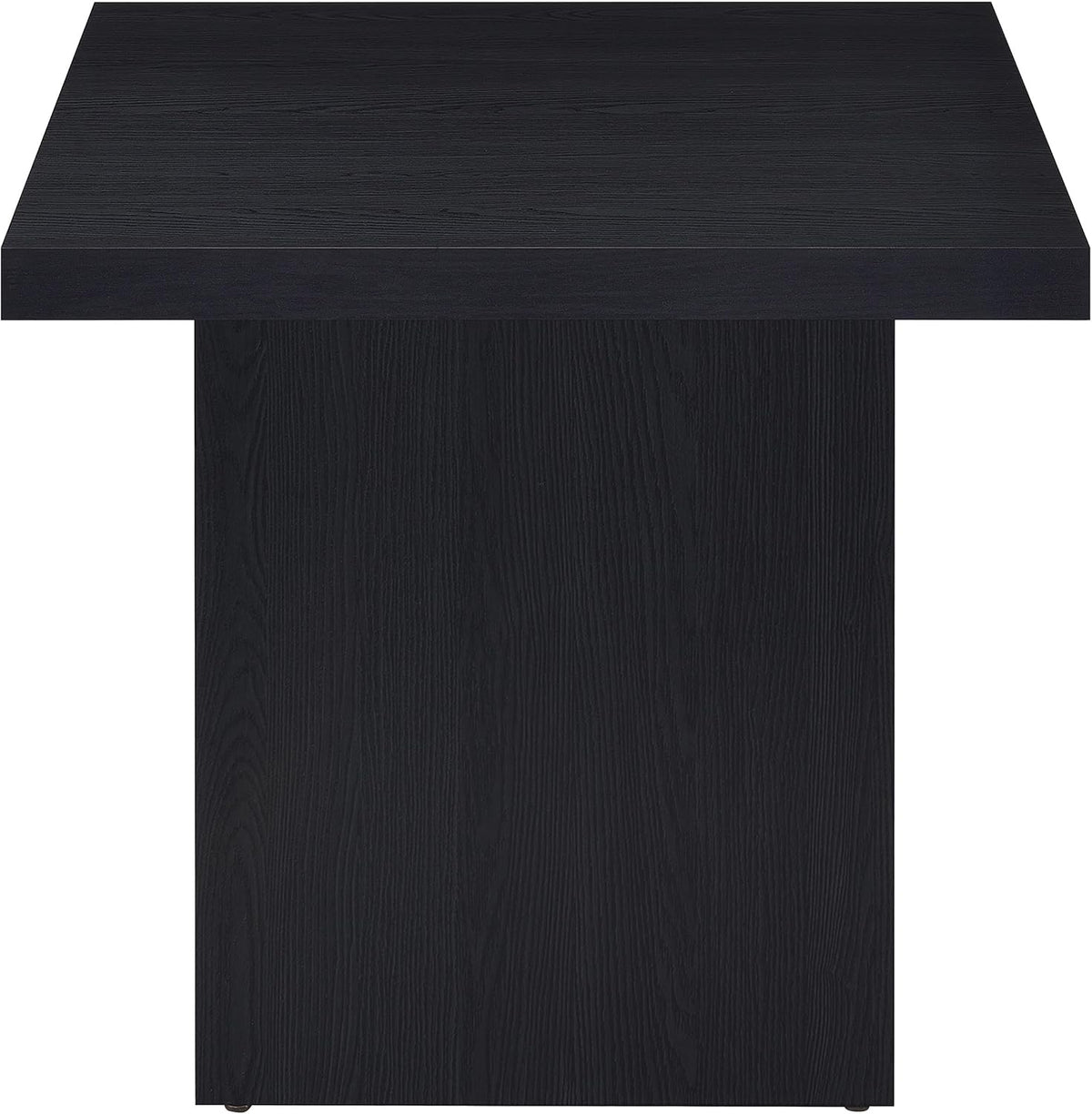 Coaster Home Furnishings - Devar - Wood - Square End Table with Thick Top, Plinth Base, and Blocky Frame - Living Room - 23.5-Inch - Black - 706277