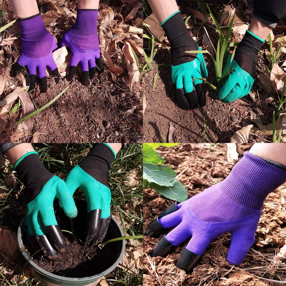 DCCPAA Garden Gloves with Claws,Claw Gardening Gloves for Digging,Planting, Weeding, Seeding-Waterproof for Men and Women