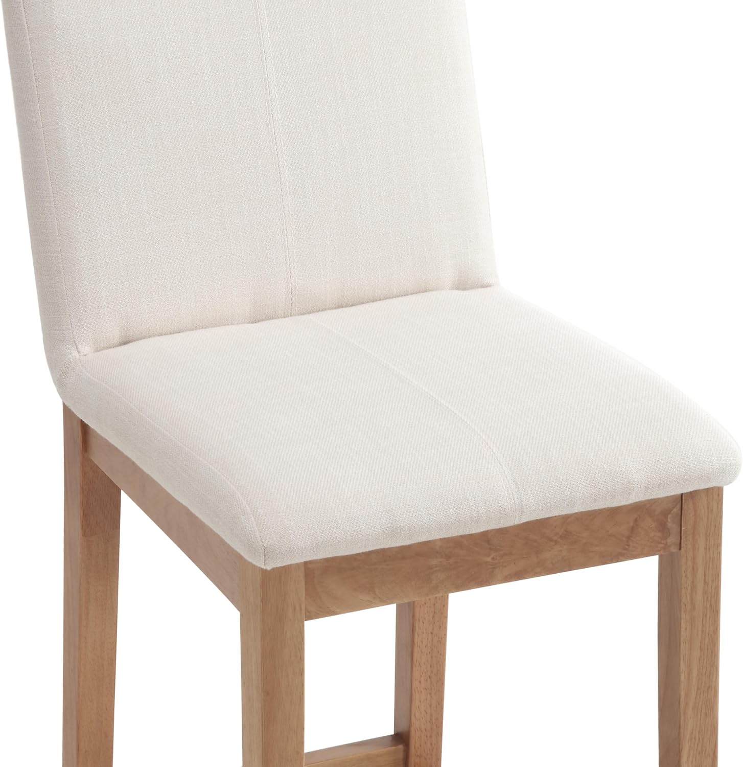 Kmax 30 Inch Bar Stools Set of 2 with Back Support, Linen, Cream | Farmhouse, Wooden Frame, Armless, Upholstered