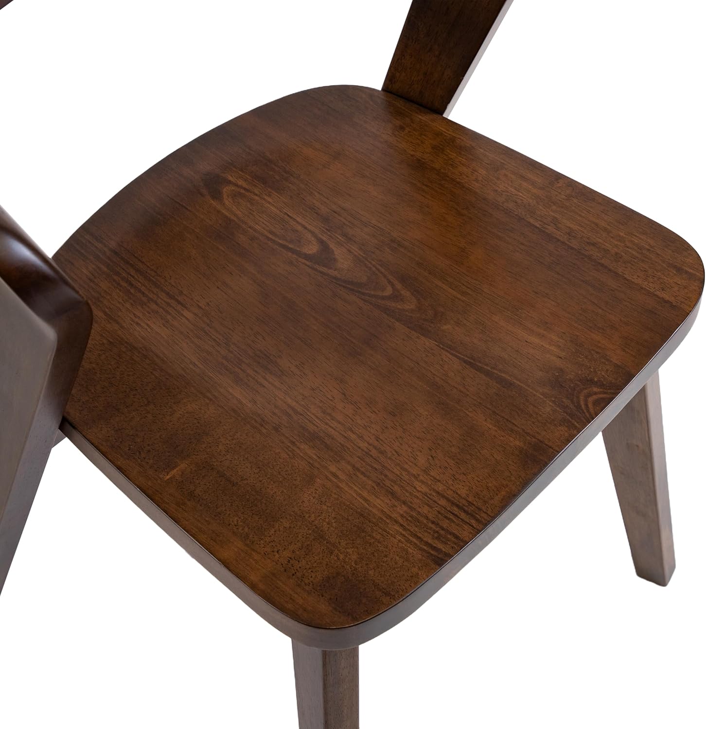 Furniture of America Nazaen III Mid-Century Modern Solid Wood 5-Piece Live Edge Dining Set – 82.5" Brown Table with Upholstered Chairs for Home Kitchen, Dinette, Rich Walnut
