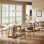 Tribesigns 47-Inch Dining Table for 4 People, Modern Kitchen Table with Wooden Legs, Dinner Table for Kitchen, Dining Room, Small Space, White and Brown