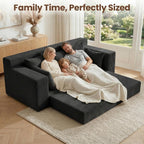 JUIKURY Couches 70 inch: 3-in-1 Convertible Sofa Bed Futon Couch Bed, Oversized Loveseat Sleeper Sofa with 5 Pillows, Black Small Couch for Living Room, Bedroom & Small Space